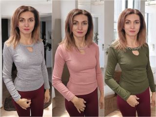 Elegantný svetrík s jemnými perličkami ✨ Prsia 80–100 cm, dĺžka 55 cm. Cena: 14,90 € Krásny k rifliam aj sukniam – jemný,...