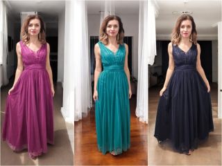 ✨Dlhé elegantné šaty s jemným tylom – krásne, ženské a veľmi šik! ✨ Sadnú na prsia cca 80–94 cm, dĺžka 150 cm. Ideálne na...